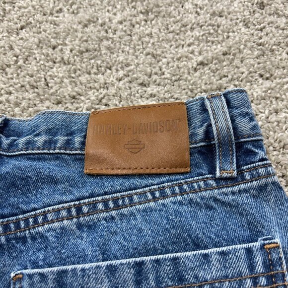 Harley-Davidson Mens Blue Denim Jeans 34x30 Straight Leg Made In Mexico - Picture 7 of 11